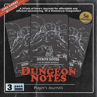 Dungeon Notes Heros Journals - 3 st 