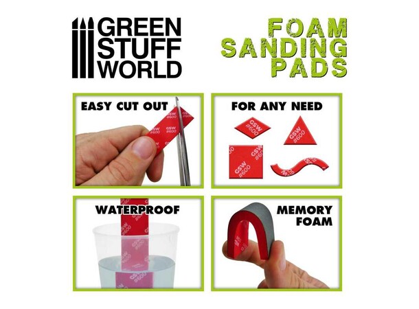 Foam Sanding Pads COARSE GRIT x20 Green Stuff World