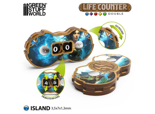 MTG Life Counter Island For Magic the Gathering, D&D, Warhammer 