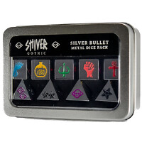 Shiver RPG Gothic Silver Bullet Dice Metal Dice Pack