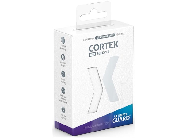 Sleeves Cortex Hvit 100 stk - 66x91 Ultimate Guard Standard Size