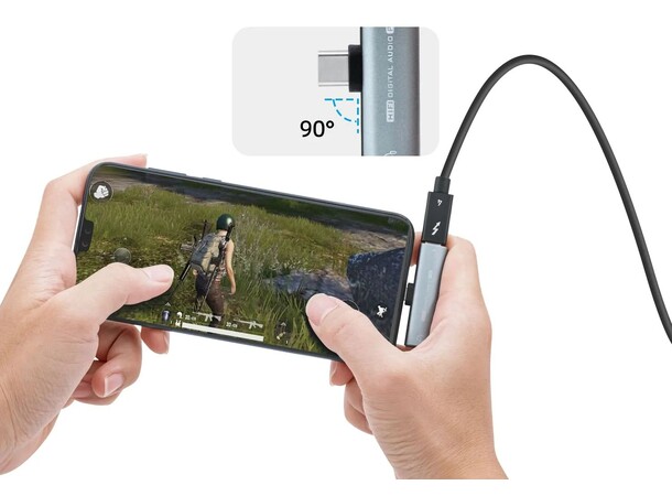 USB-C til 3.5mm Audio & Charger Lad mens du hører på musikk med minijack 