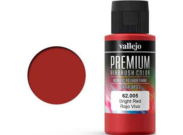 Vallejo Premium Basic Bright Red 60ml Premium Airbrush Color