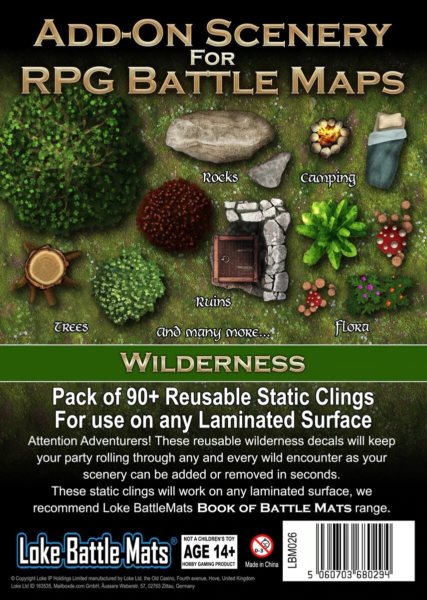 Book of Battlemats ADD-ON Wilderness Klistremerker til Book of Battlemats