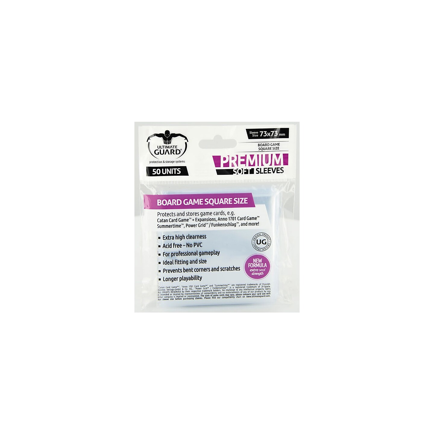 Brettspill Kortbeskyttere 50stk 73x73mm Square - Ultimate Guard