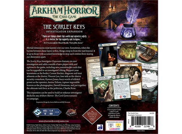 Arkham Horror TCG Scarlet Keys Investiga Scarlet Keys Investigator Expansion