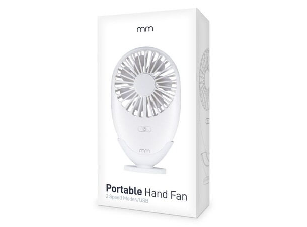 Bærbar Håndvifte - Hvit Portable Hand Fan