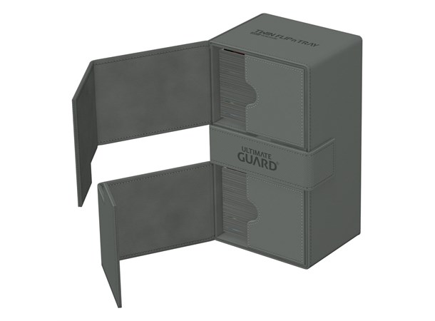 Deck Box Twin Flip Monocolor 200+ Grå Ultimate Guard Flip n Tray XenoSkin
