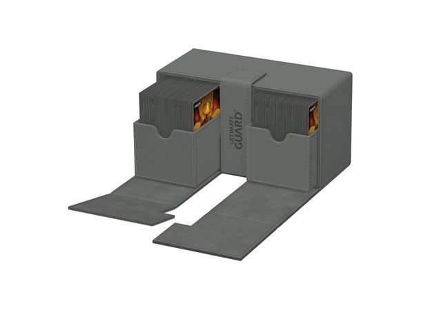 Deck Box Twin Flip Monocolor 200+ Grå Ultimate Guard Flip n Tray XenoSkin