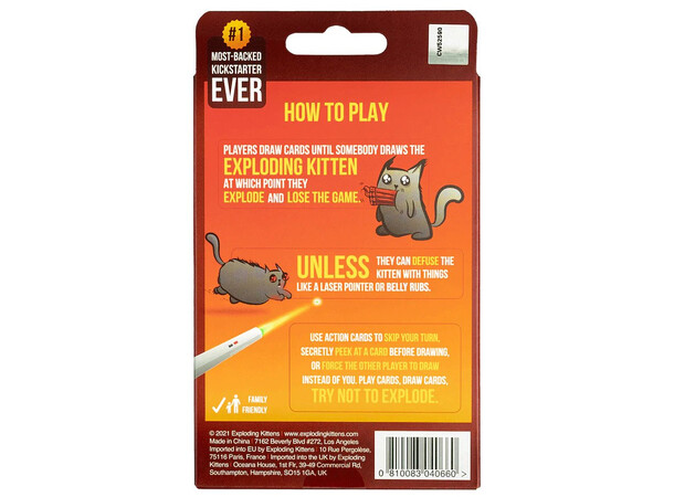 Exploding Kittens 2 Player Ed Kortspel 