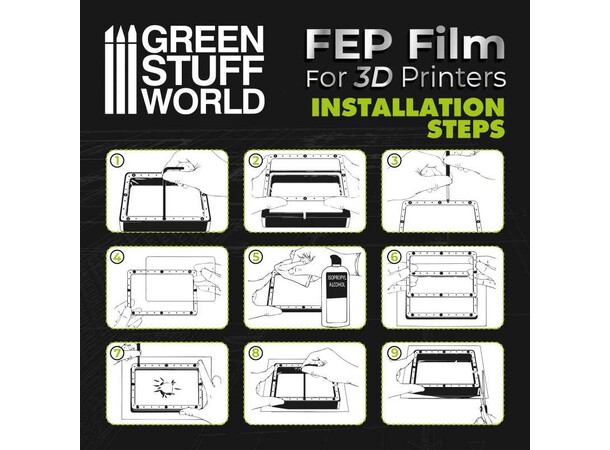 FEP Film för 3D-Printing 300x210mm x2 Green Stuff World 