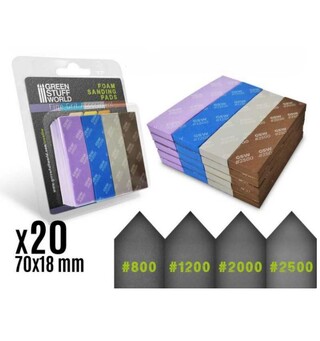 Foam Sanding Pads FINE GRIT x20 Green Stuff World
