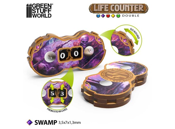 MTG Life Counter Swamp For Magic the Gathering, D&D, Warhammer 