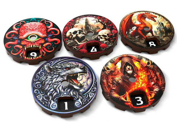 Magic Life Counters - Darkness (5 stk) Wound Tracker 32x6mm 