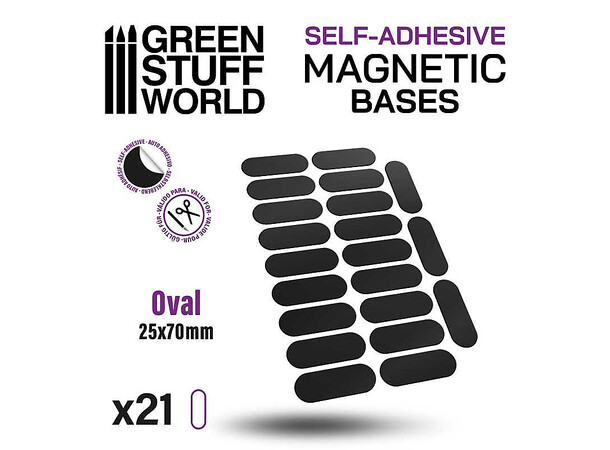 Magnetic Bases - 25x70mm (21 stk) Green Stuff World