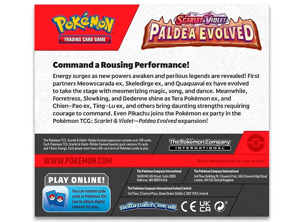 Pokemon Paldea Evolved Booster Box