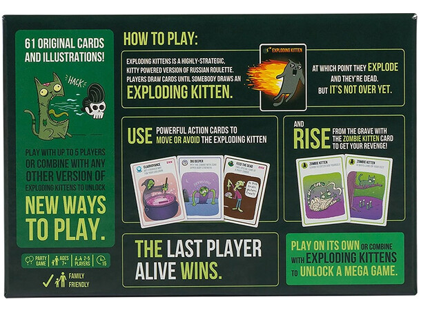 Zombie Kittens Kortspill (Norske regler) 