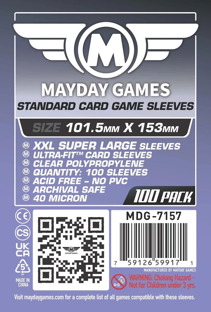 Brettspill Kortbeskyttere x100 101,5x153 Mayday Premium XXL Super Large