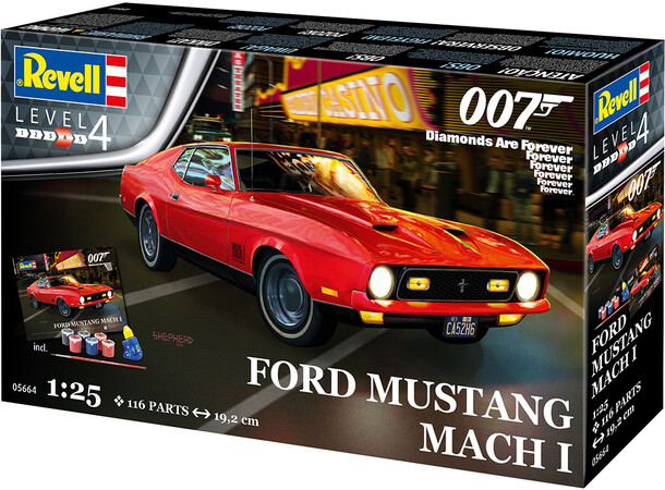 007 Ford Mustang Mach I Starter Set James Bond Revell 1:25 Byggesett 