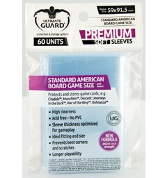 Brettspill Kortbeskyttere 60st 59x91,5mm US Standard - Ultimate Guard