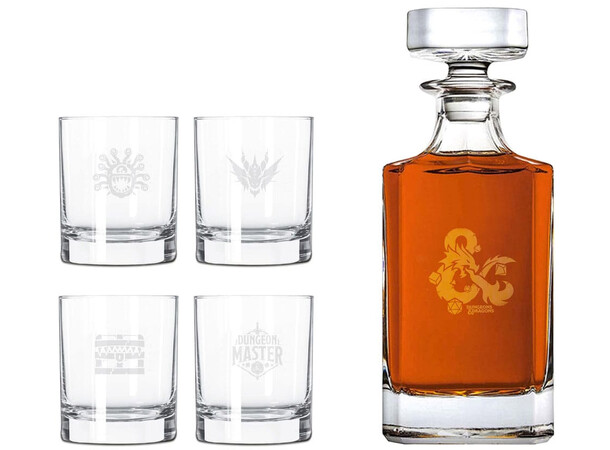D&D Whiskey Sett - Glass + Karaffel Dungeons & Dragons