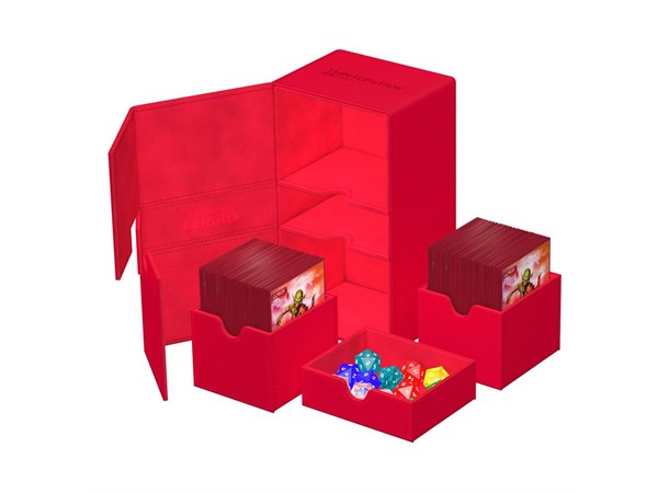 Deck Box Twin Flip Monocolor 200+ Rød Ultimate Guard Flip n Tray XenoSkin