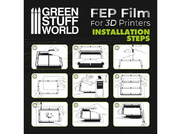 FEP Film for 3D-Printing 200x140mm x2 Green Stuff World