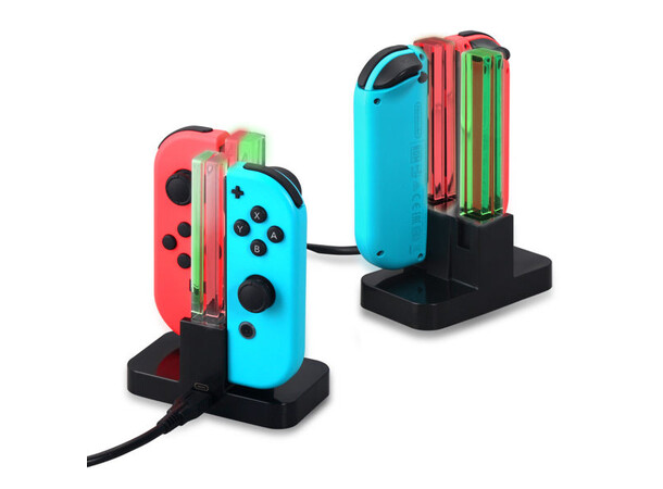 Ladestasjon for Nintendo Switch Joy-Con Lad opptil 4 kontroller på en gang 