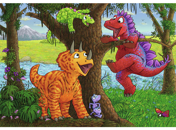 Lekne dinosaurer Puslespill 2x24 biter Ravensburger Puzzle