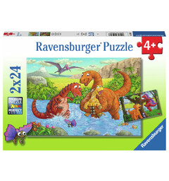 Lekne dinosaurer Puslespill 2x24 biter Ravensburger Puzzle
