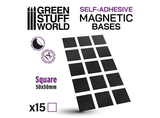 Magnetic Bases - 50x50mm (15 st) Green Stuff World 