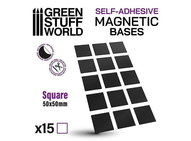 Magnetic Bases - 50x50mm (15 stk) Green Stuff World