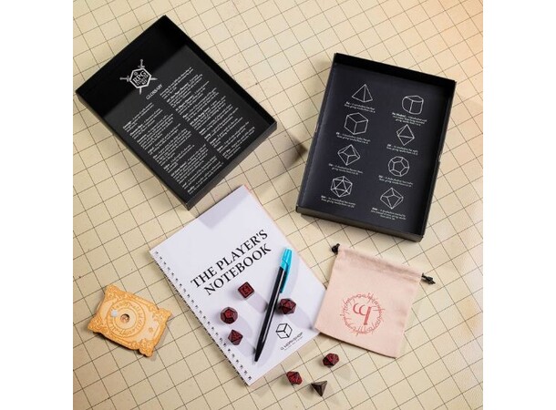 RPG Starter Kit Tärningar, tärningsväska, anteckningsbok 