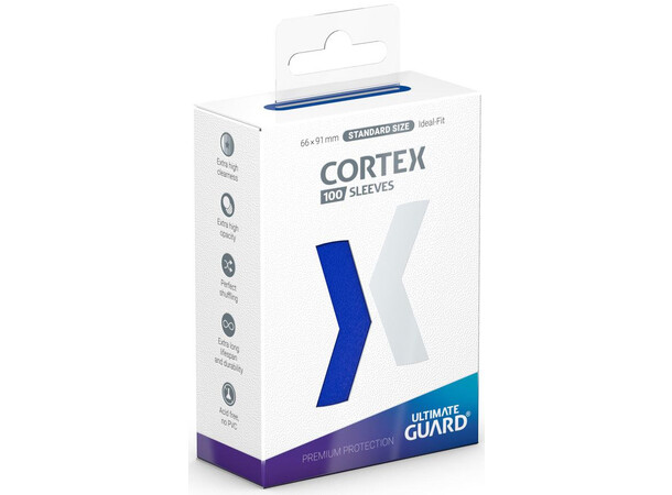 Sleeves Cortex Blå 100 st - 66x91 Ultimate Guard Standard Size 