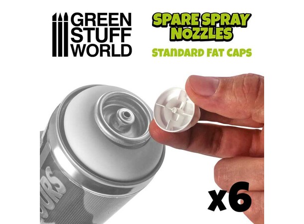 Standard Fat Spray Caps (6 st) - White Green Stuff World 
