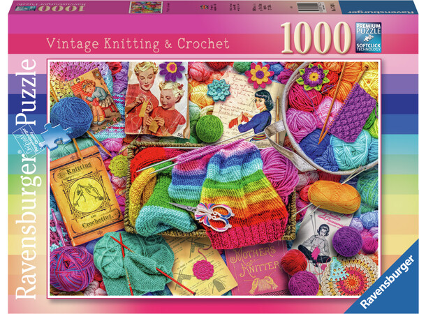 Vintage Knitting & Crochet 1000 biter Puslespill - Ravensburger Puzzle