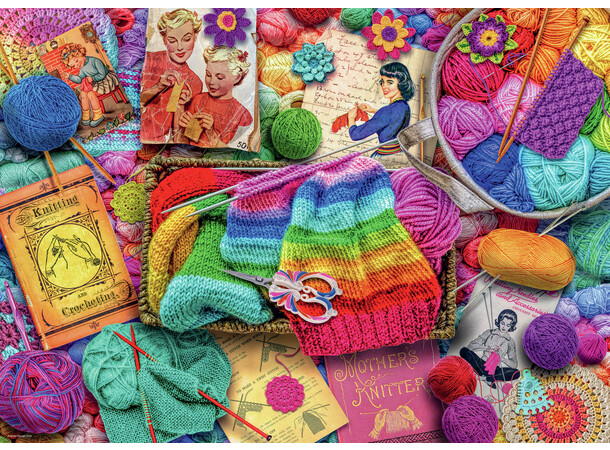 Vintage Knitting & Crochet 1000 biter Puslespill - Ravensburger Puzzle