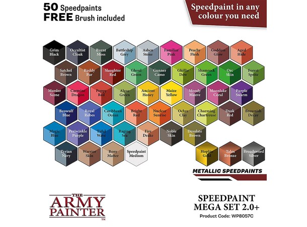 Army Painter Speedpaint Mega Set 2.0 50 malinger + Pensel