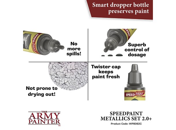 Army Painter Speedpaint Metallic Set 2.0 10 malinger + 1 Pensel