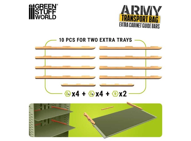 Army Transport Bag - 2 Extra rails Green Stuff World 