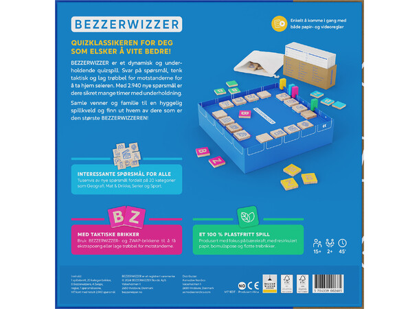 Bezzerwizzer Original Spørrespill Norsk utgave 2024 Utgave