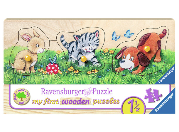 Djurungar Pussel 3 bitar Ravensburger My First Wooden Puzzles 