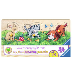 Dyreunger Puslespill 3 biter Ravensburger My First Wooden Puzzles