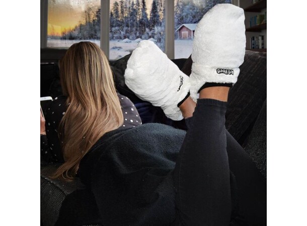 Hot Feet Deluxe Varma tofflor - Vit 