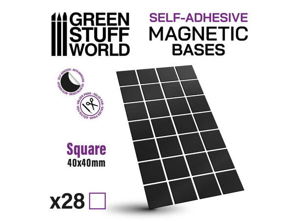 Magnetic Bases - 40x40mm (28 st) Green Stuff World 