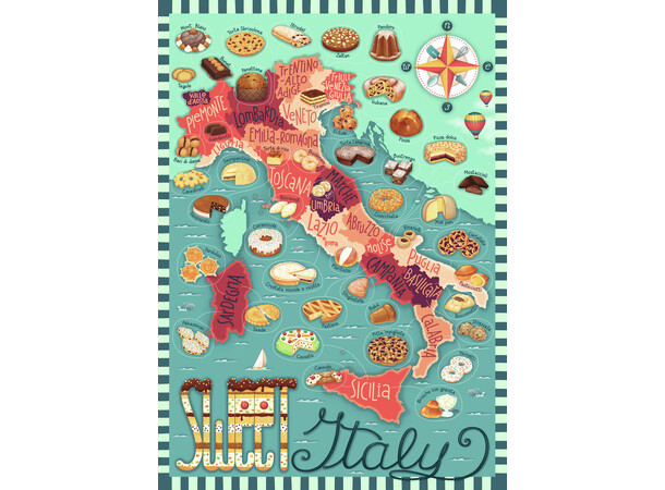 Map of Italy Sweet 1000 bitar Pussel Ravensburger Puzzle 