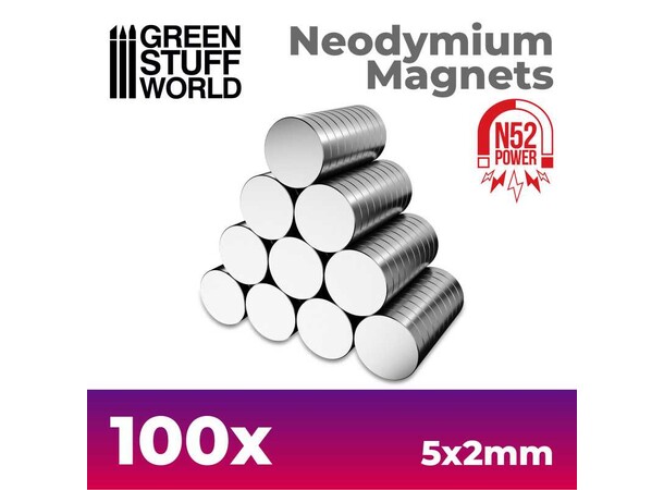 Neodymium Magnet 5x2mm - 100 st Green Stuff World 