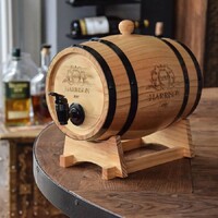 Trefatsdispenser för kartongvin - 3 L Wooden Barrel Dispenser