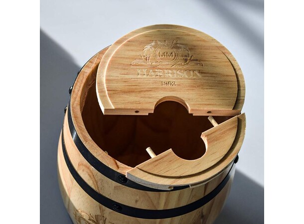 Tretønne Dispenser til Pappvin- 3 Liter Wooden Barrel Dispenser 