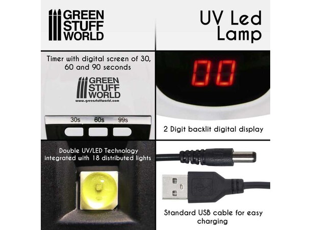 Ultraviolet LED Lamp - UV Lys Green Stuff World